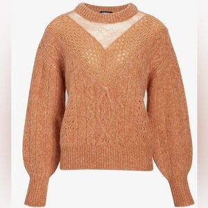 Express Cable Knit Crew Neck Lace Sweater